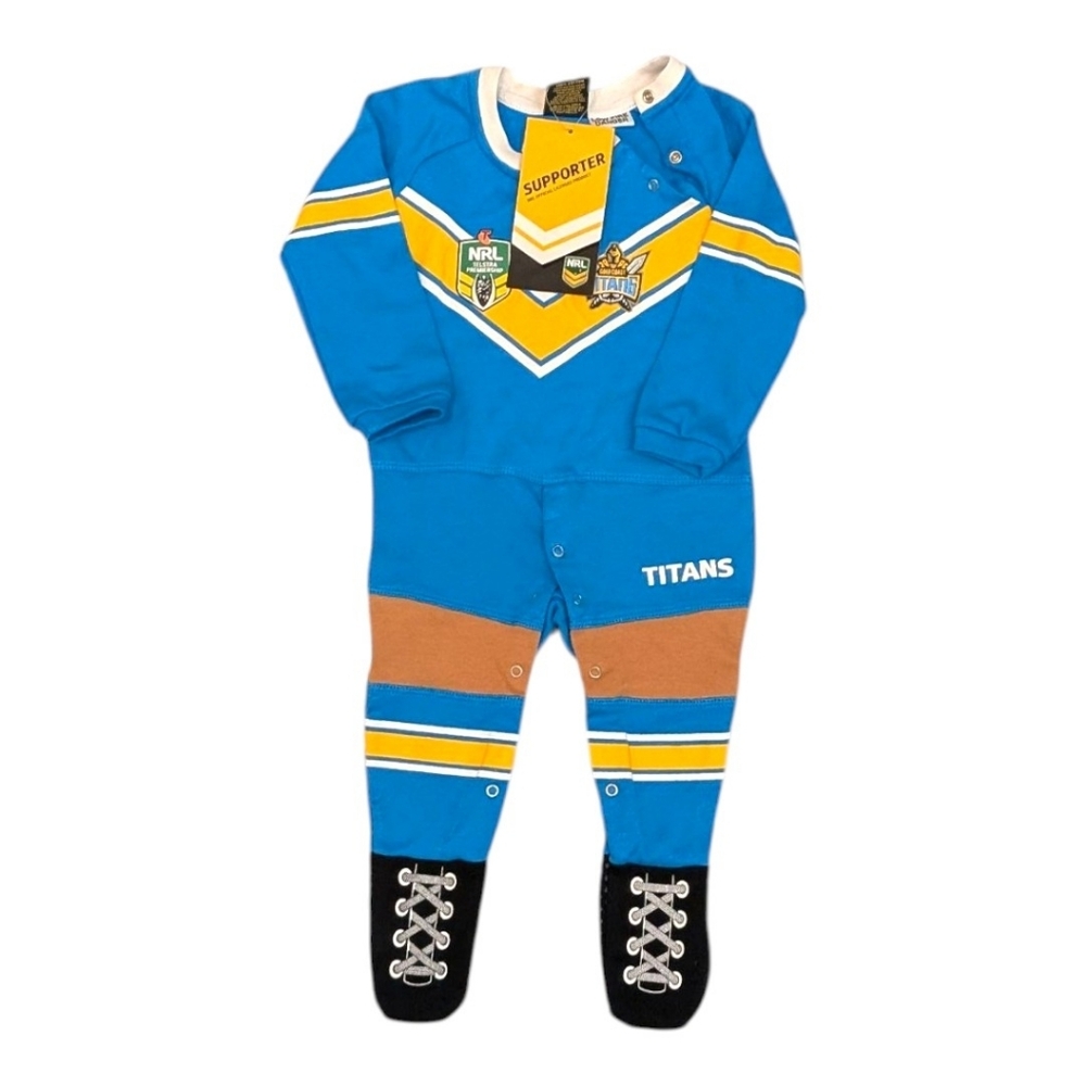 NWT Gold Coast Titans NRL Rugby Jersey  Baby Footie 6-12M Australian Sports Gear